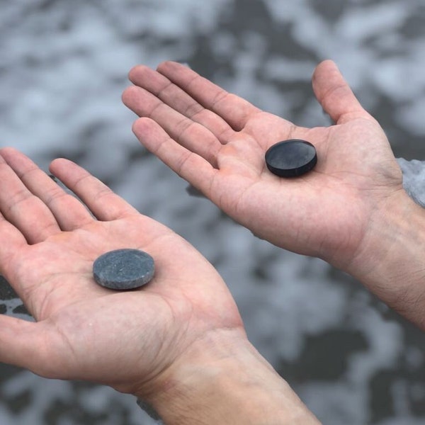 Shungite & Soapstone Pocket Harmonizer Set - Healing Crystal Stone for Meditation and Energy Healing