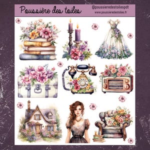 Réf 12 Feuille d’autocollants, Stickers, Bullet Journal, Autocollants Planner, Autocollants Scrapbook, Autocollants Journal