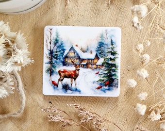 Snow landscape needle magnet