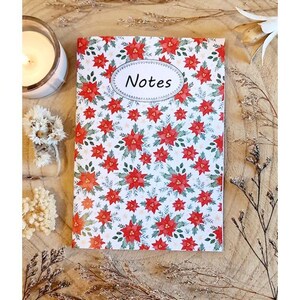 Notebook, organization, small Christmas poinsettia notebook