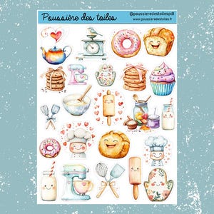 Réf 76 Feuille d’autocollants, Stickers, Bullet Journal, Autocollants Planner, Autocollants Scrapbook, Autocollants Journal