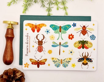 Beetle Sticker Sheet, Stickers, Bullet Journal, Planner Stickers, Scrapbook Stickers, Journal Stickers