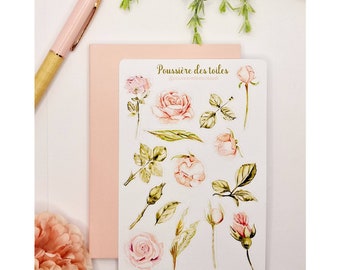 Feuille d’autocollants rose, Stickers, Bullet Journal, Autocollants Planner, Autocollants Scrapbook, Autocollants Journal