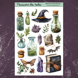 Réf 35 Feuille d’autocollants, Stickers, Bullet Journal, Autocollants Planner, Autocollants Scrapbook, Autocollants Journal