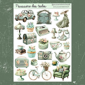 Réf 40 Feuille d’autocollants, Stickers, Autocollants Bullet Journal, Autocollants Planner, Autocollants Scrapbook, Autocollants Journal