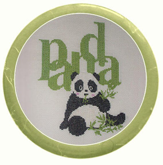 Grille Point De Croix Panda Vert Etsy France