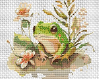 Cross stitch chart: Frog PDF