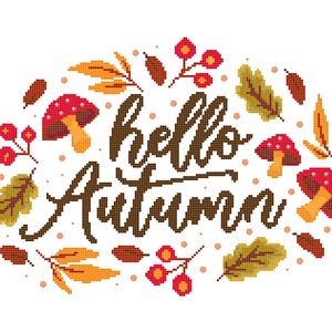 Cross stitch pattern: Hello autumn PDF