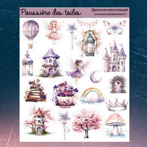 Réf 62 Feuille d’autocollants, Stickers, Autocollants Bullet Journal, Autocollants Planner, Autocollants Scrapbook, Autocollants Journal