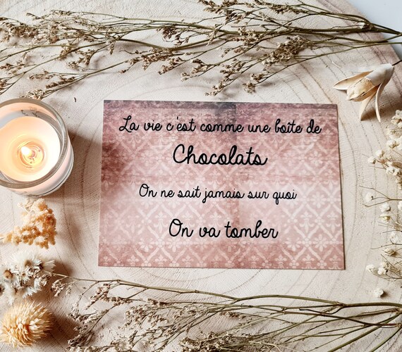 Carte Postale Citation Chocolat Postcrossing Scrapbooking Etsy