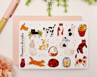 Cat Sticker Sheet, Stickers, Bullet Journal, Planner Stickers, Scrapbook Stickers, Journal Stickers