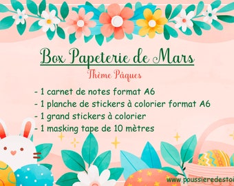 Box papeterie de mars thème Pâques