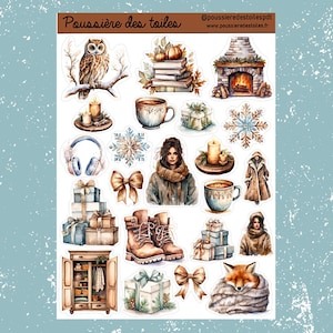 Réf 49 Feuille d’autocollants, Stickers, Autocollants Bullet Journal, Autocollants Planner, Autocollants Scrapbook, Autocollants Journal