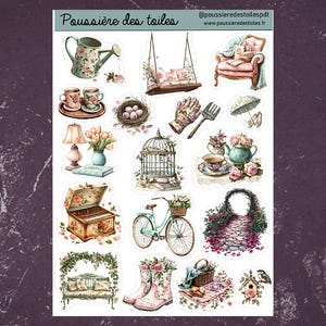 Réf 52 Feuille d’autocollants, Stickers, Autocollants Bullet Journal, Autocollants Planner, Autocollants Scrapbook, Autocollants Journal