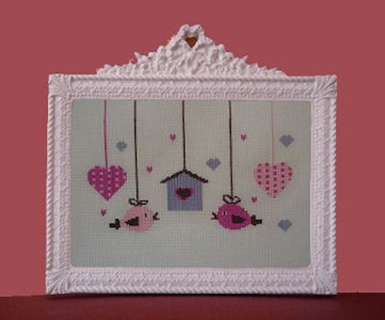 Grille point de croix : oiseaux et cage - Etsy France