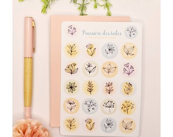 Feuille d’autocollants feuillages, Stickers, Bullet Journal, Autocollants Planner, Autocollants Scrapbook, Autocollants Journal