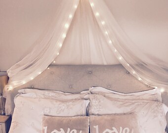 girl bed canopy with lights