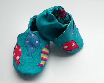 Balloons-style soft leather slippers