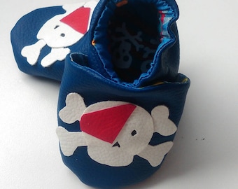 Chaussons en cuir souple modèle Pirate