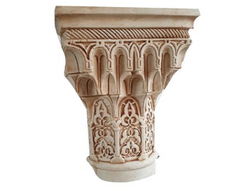 Alhambra Palace Pillar Replica, Solid Stucco Islamic Decor