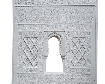 Kufic Nasrid patio archway window - Alhambra Miniature carving