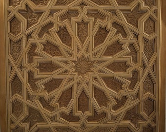 Alhambra Palace Carved Wooden Geometric Panel