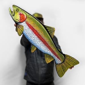 Rainbow Trout || Fish Print Mount Wall Art || Hand Drawn Lodge And Cabin Artwork By Artist Dylan Stewart