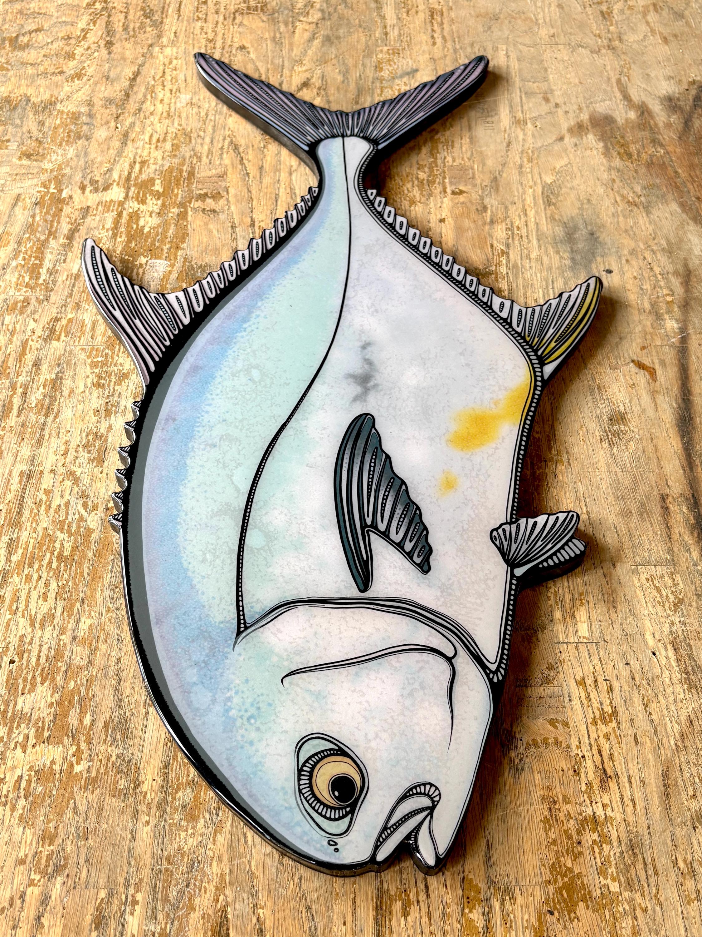 Permit || Fish Print Mount Wall Art || Hand Drawn Nautical and Coastal ...