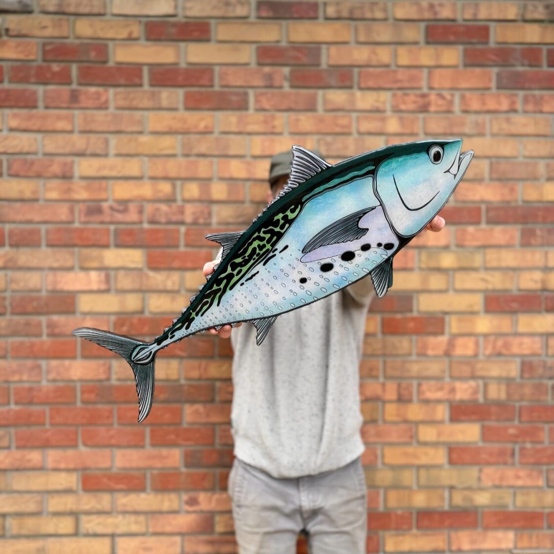 Albie || Fish Print Mount Wall Art || Hand Drawn Nautical and Coastal ...