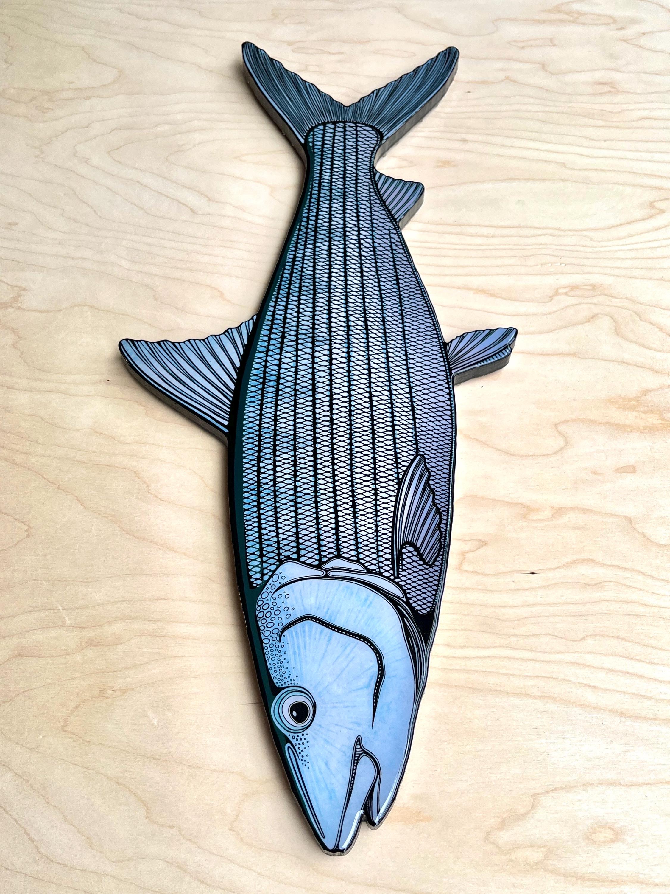 Bonefish || Fish Print Mount Wall Art || Hand Drawn Nautical and ...
