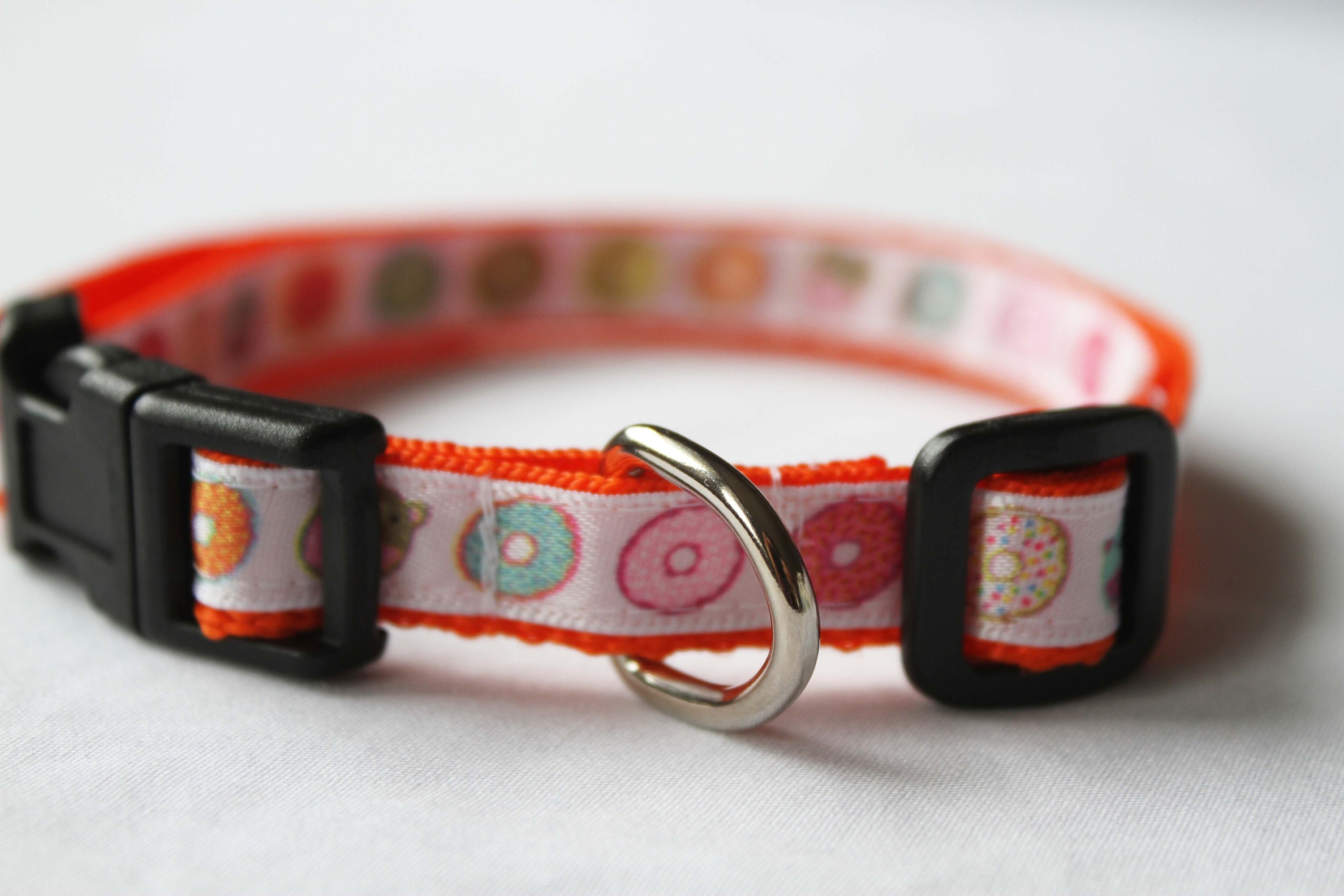 1/2' DOG COLLAR Orange Donut ribbon designs Pet Collar Etsy