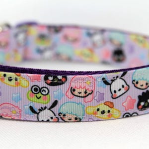 DOG COLLAR Hello Kitty collar and matching leash gift for friend Hello Kitty dog gift for new dog mom girl dog boy collar purple dog collar