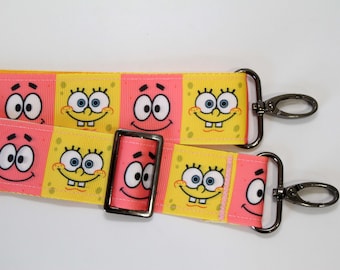 バッグストラップ 交換可能 調節可能 90年代風ギフト かわいいスポンジ ピンクのヒトデデザイン クロスボディバッグストラップ 親友へのギフトアイデア