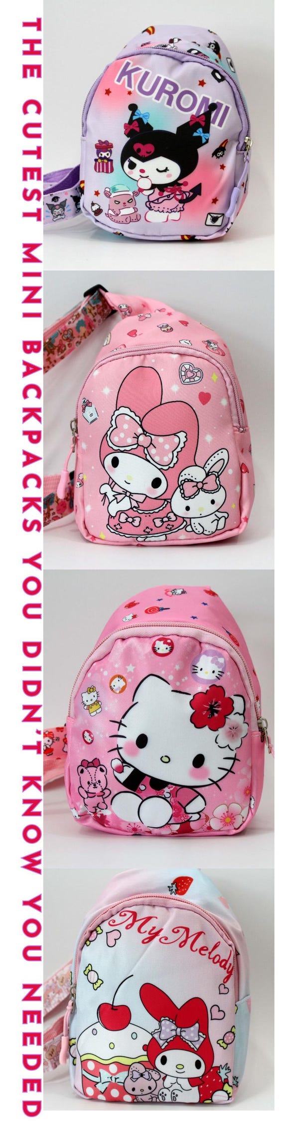 bestie cute mini backpack MINI BACKPACK Gothic Mini Bag Gift for Bestie Cosplay Purse Dog Accessory  Purple Cute Crossbody Bag Kawaii Design Gift Set Pet Toy Fashion