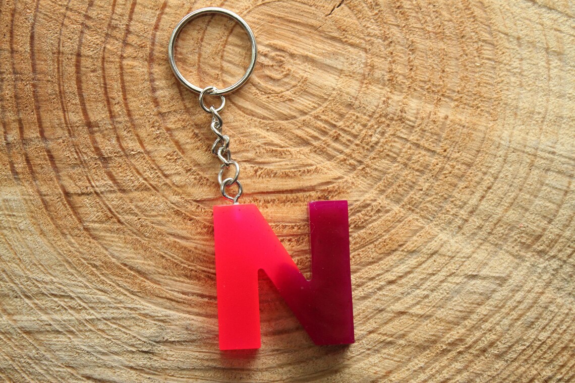 LETTER N KEYCHAIN Colorful and unique letter key chains fun Etsy