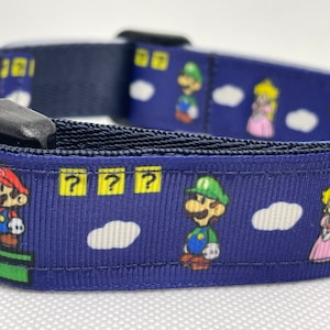 Dog Collar Mario and Luigi  dog collar gift idea for dog dad boy dog collar Mario dog collar for new dog owner collar for large dog collar