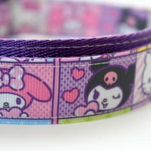 DOG COLLAR Hello Kitty dog collar matching leash gift for fur baby dog gift for a new dog mom dog gift for large dog collar purple collar