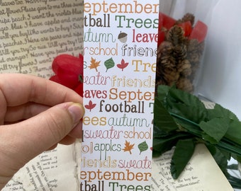 School Time Word Bank Bookmark