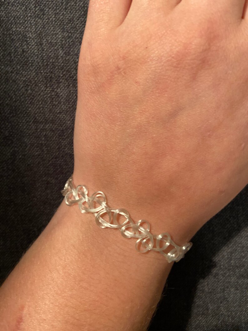 or Ring Bracelet White Double Strand Choker