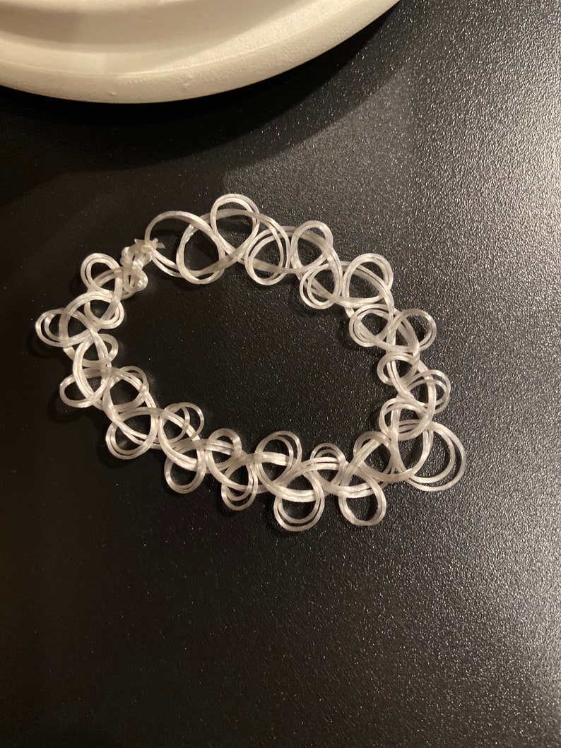or Ring Bracelet White Double Strand Choker