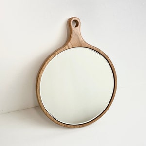 Wood 6&quot; Hanging Mirror | Wall Mirror | Make Up Mirror | Hand Mirror |