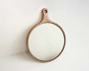 Wood 6" Hanging Mirror | Wall Mirror | Make Up Mirror | Hand Mirror |