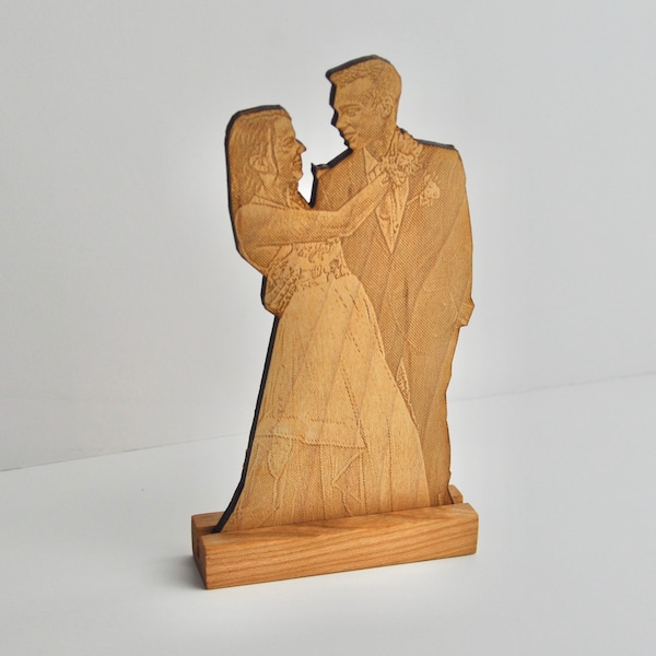 Custom Wood Picture Cutout | Photo | Portrait | Plaque | Family | Friends | Couple | Pet | Laser Engraved