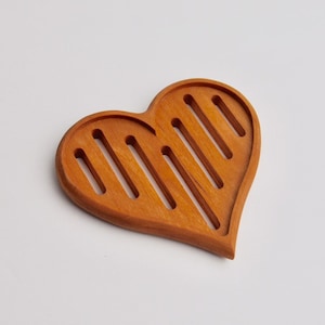 Heart Shaped Wood Trivet | Hot Plate | Pot Holder |