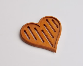 Heart Shaped Wood Trivet | Hot Plate | Pot Holder |