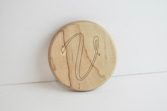 Custom Wood Compact Mirror: Laser Engraved Monogram Pocket Mirror