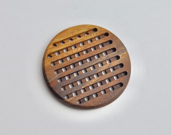 Modern 5" Circle Wood Trivet | Hot Plate | Pot Holder |