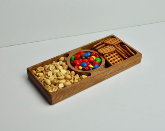 Rechteckig Holz Snack Tablett | Vorspeisentablett | Serviertablett |