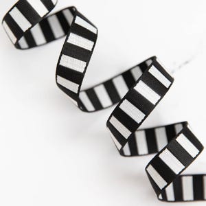 Bold stripe webbing (by the yard) Black and white, 1" wide