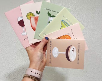 Drink Cocktail Greeting Cards- 6 pack